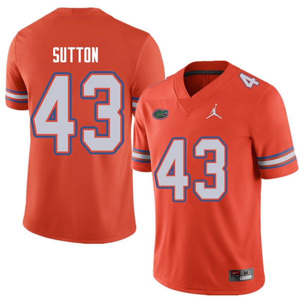 Jordan Brand Men #43 Nicolas Sutton Florida Gators College Football Jerseys Orange